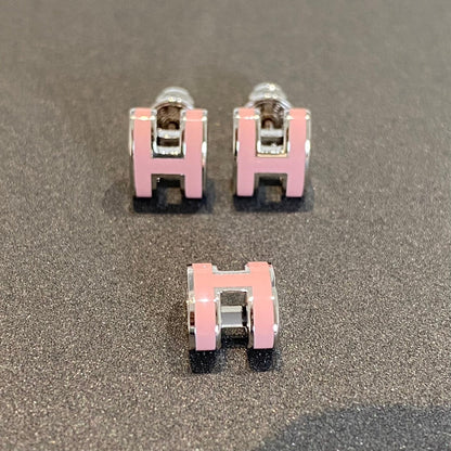 [⭐Shinejoy]MINI POP H SILVER EARRINGS PINK