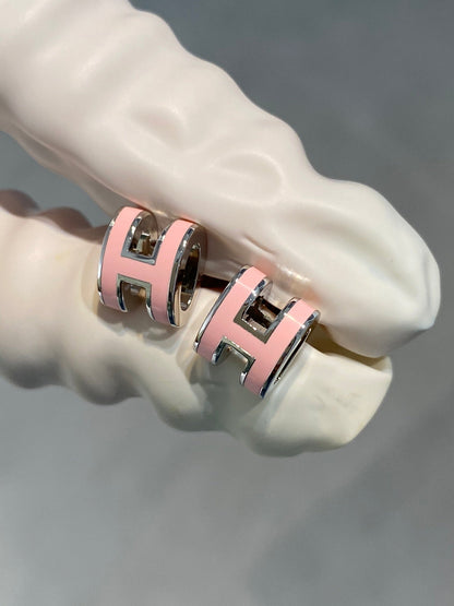 [⭐Shinejoy]MINI POP H SILVER EARRINGS PINK