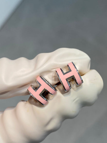 [⭐Shinejoy]MINI POP H SILVER EARRINGS PINK