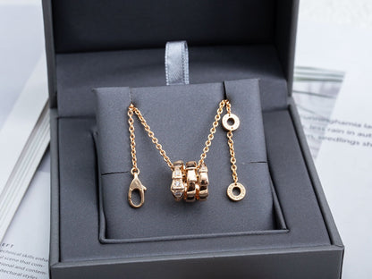 [⭐Shinejoy]SERPENTI PINK GOLD NECKLACE DIAMOND