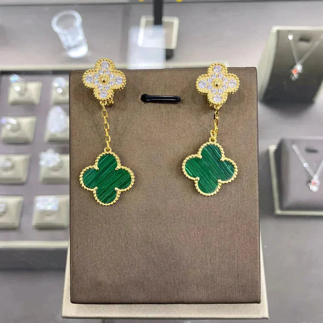 [⭐Shinejoy]CLOVER  2 MOTIFS  DIAMOND  EARRINGS (MULTIPLE CHOICESç´