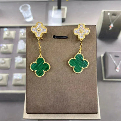 [⭐Shinejoy]CLOVER  2 MOTIFS  DIAMOND  EARRINGS (MULTIPLE CHOICESç´