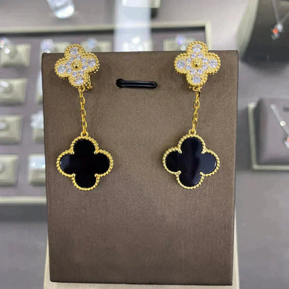 [⭐Shinejoy]CLOVER  2 MOTIFS  DIAMOND  EARRINGS (MULTIPLE CHOICESç´