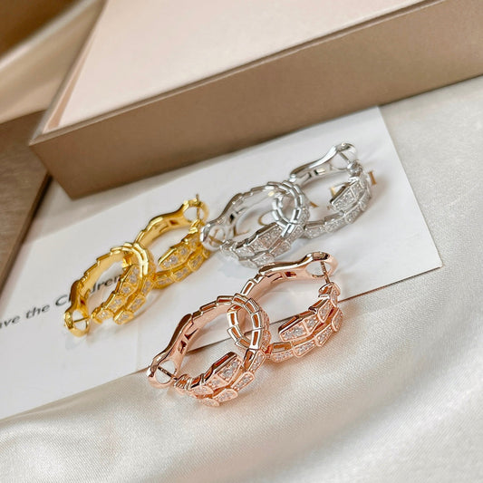 [⭐Shinejoy]SERPENTI EARRINGS DIAMOND
