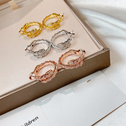 [⭐Shinejoy]SERPENTI EARRINGS DIAMOND