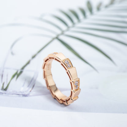 [⭐Shinejoy]SERPENTI RING PINK GOLD  3MM