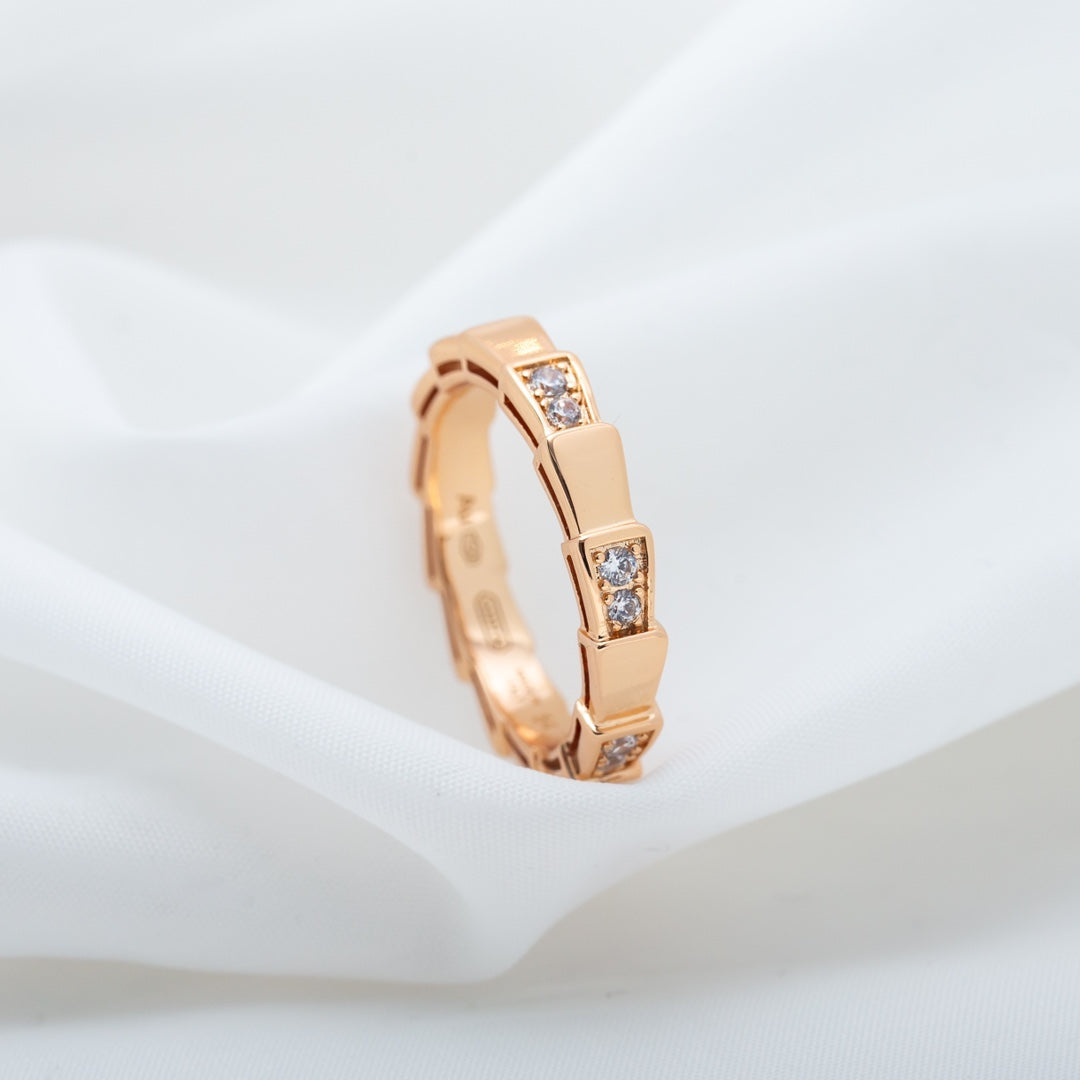 [⭐Shinejoy]SERPENTI RING PINK GOLD  3MM