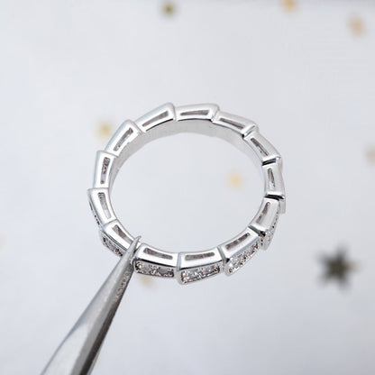 [⭐Shinejoy]SERPENTI RING SILVER DIAMOND PAVED 3MM