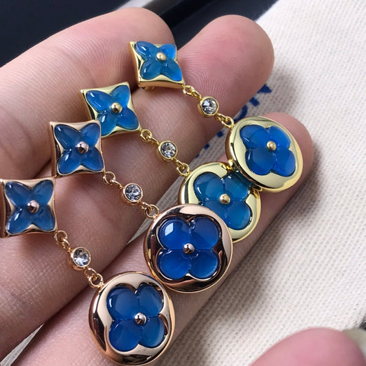 [⭐Shinejoy]STAR AND SUN AGATE DIAMOND EARRINGS