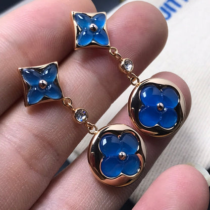 [⭐Shinejoy]STAR AND SUN AGATE DIAMOND EARRINGS