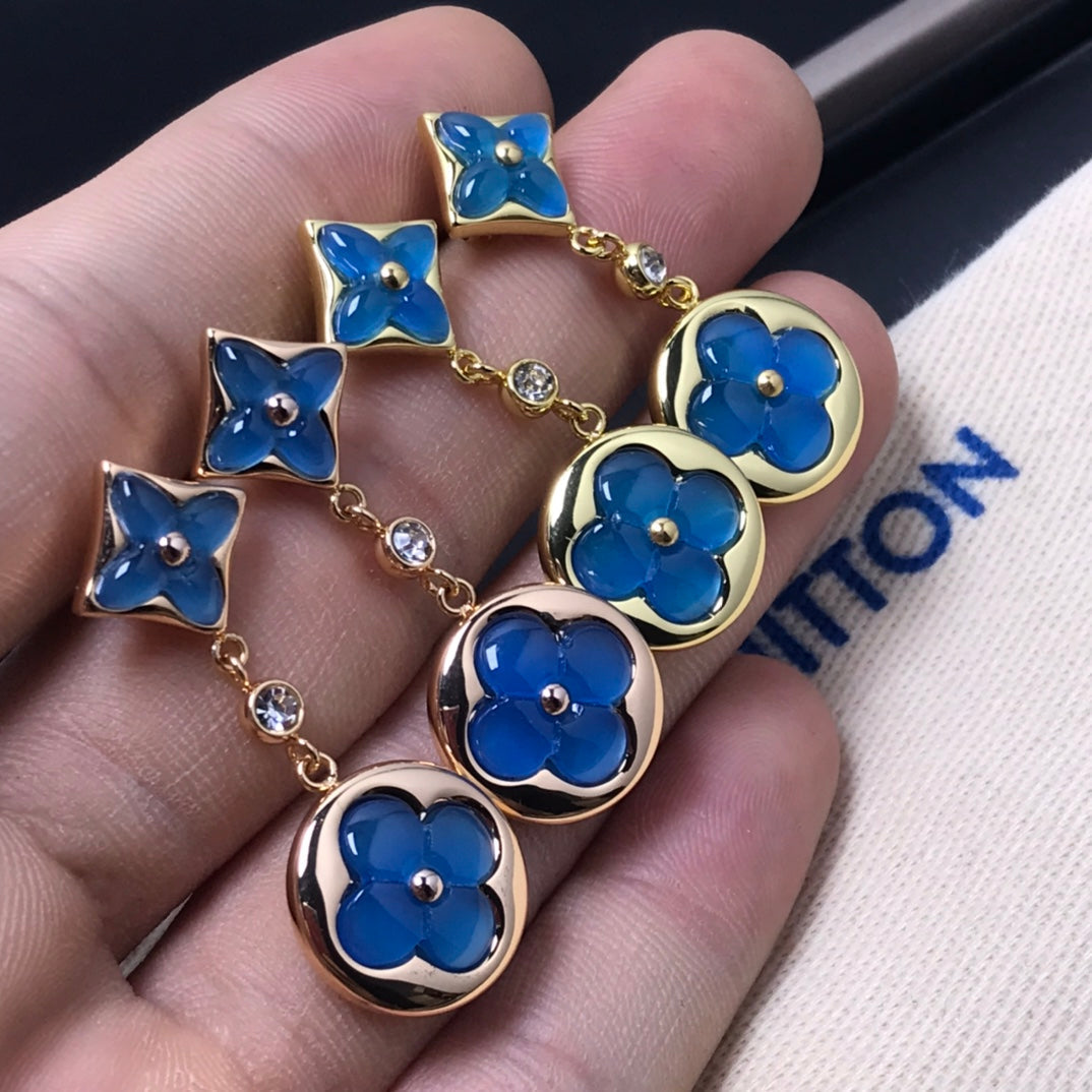 [⭐Shinejoy]STAR AND SUN AGATE DIAMOND EARRINGS