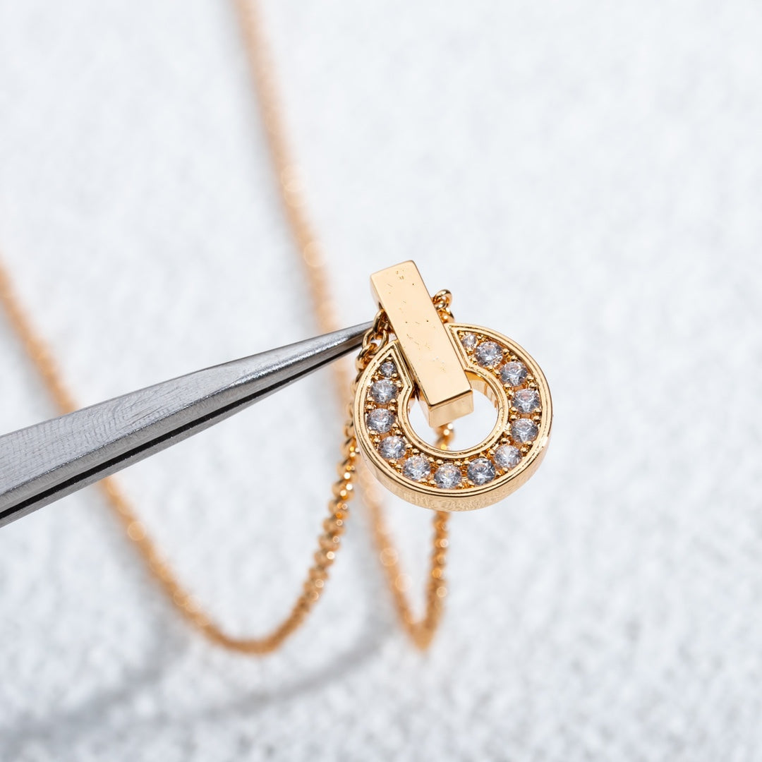 [⭐Shinejoy]GARI NECKLACE PINK GOLD DIAMOND