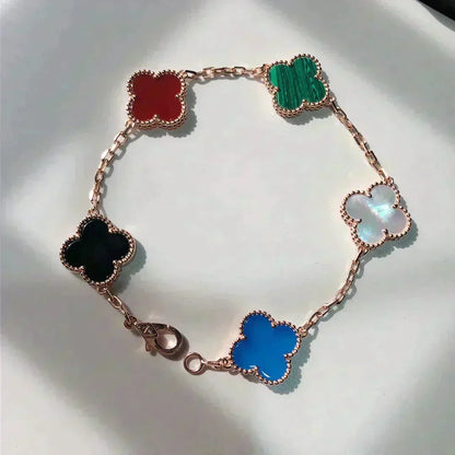 [⭐Shinejoy]CLOVER 5 MOTIFS MULTICOLOR BRACELET