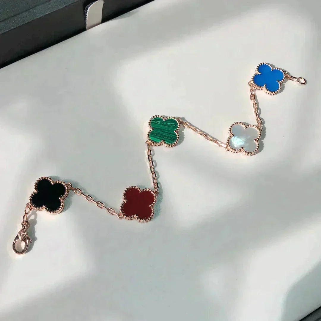 [⭐Shinejoy]CLOVER 5 MOTIFS MULTICOLOR BRACELET