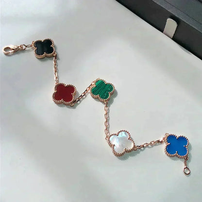 [⭐Shinejoy]CLOVER 5 MOTIFS MULTICOLOR BRACELET