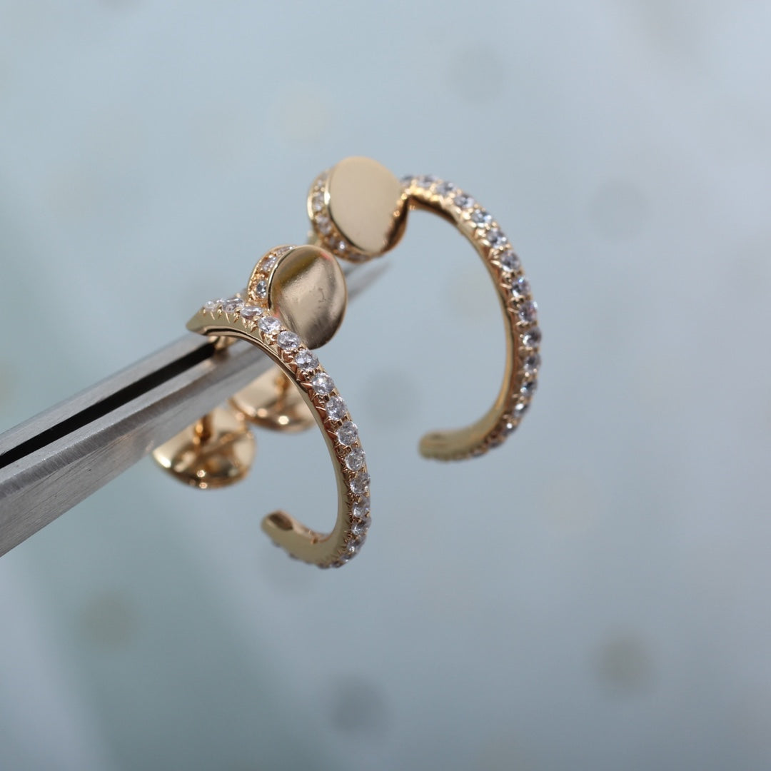 [⭐Shinejoy]JUSTE EARRINGS 12.75MM PINK GOLD DIAMOND