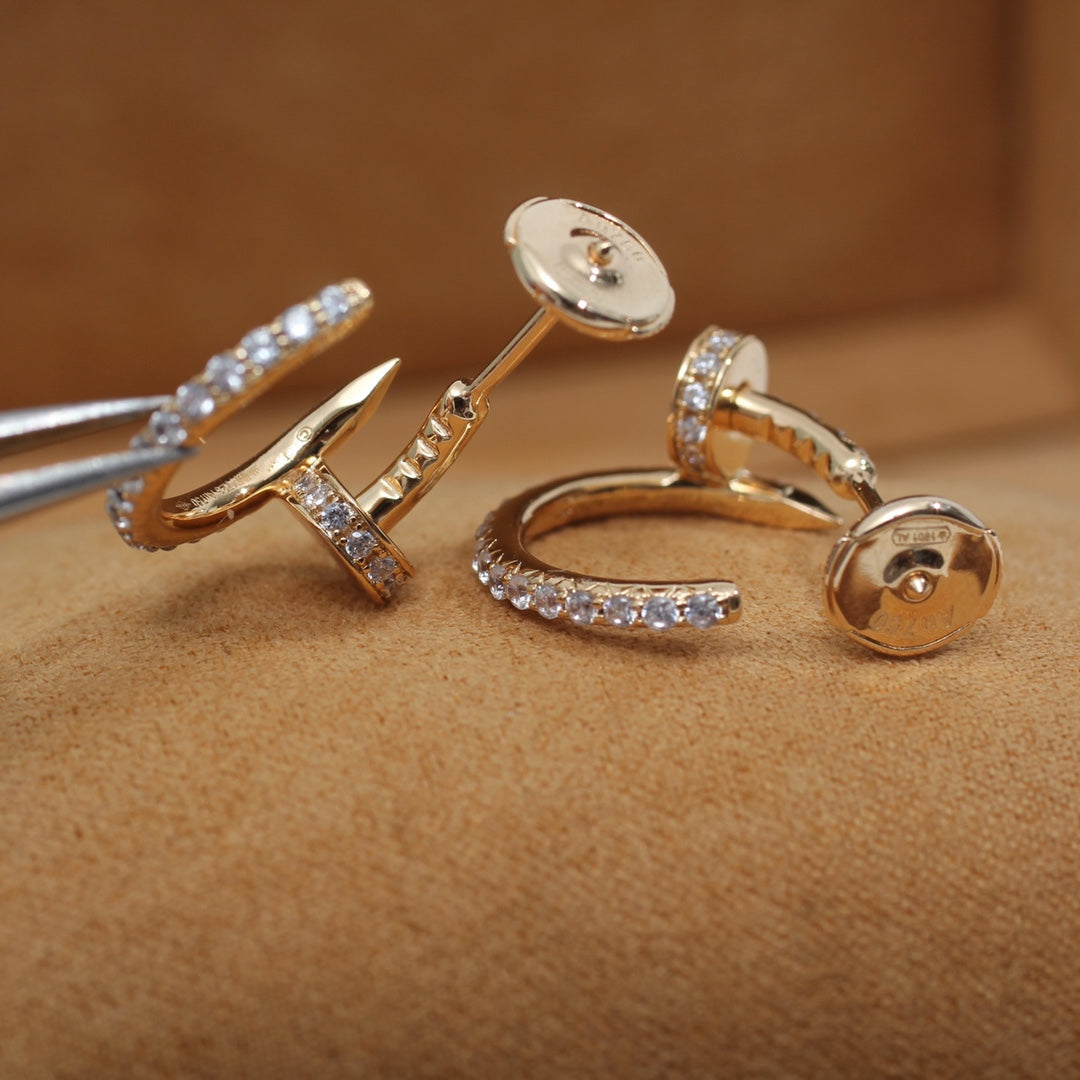[⭐Shinejoy]JUSTE EARRINGS 12.75MM PINK GOLD DIAMOND