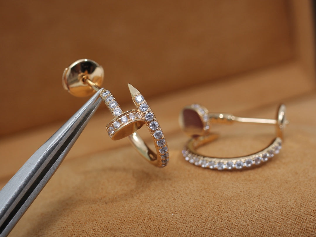 [⭐Shinejoy]JUSTE EARRINGS 12.75MM PINK GOLD DIAMOND