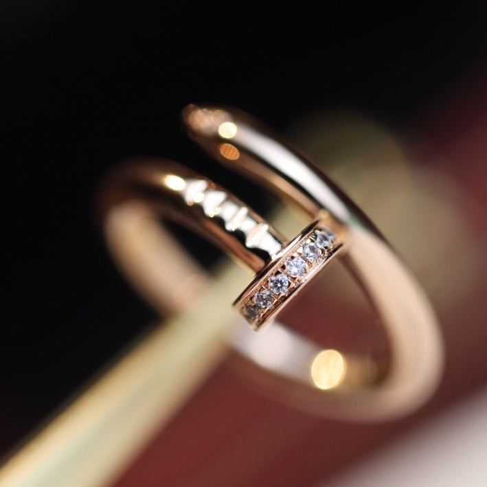 [⭐Shinejoy]JUSTE RING 2.65MM PINK GOLD DIAMOND