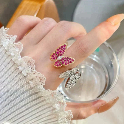 [⭐Shinejoy]TWIN BUTTERFLY DIAMOND RING