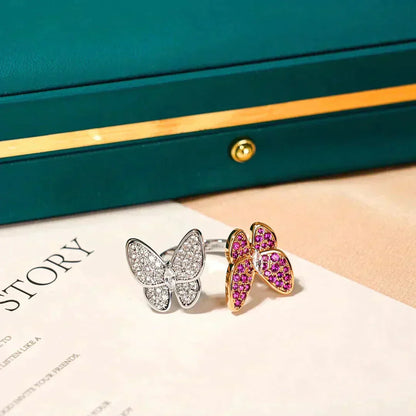 [⭐Shinejoy]TWIN BUTTERFLY DIAMOND RING