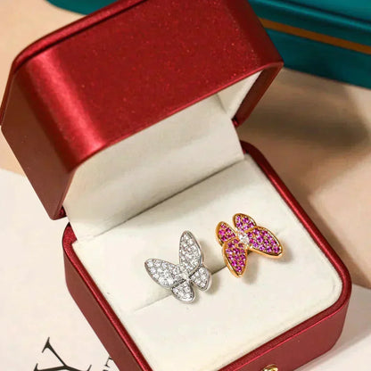 [⭐Shinejoy]TWIN BUTTERFLY DIAMOND RING