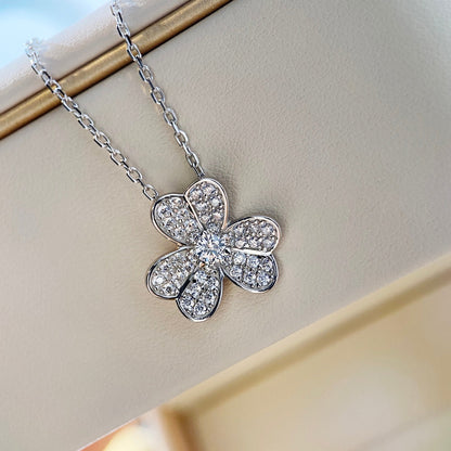 [⭐Shinejoy]CLOVER DIAMOND NECKLACE SILVER