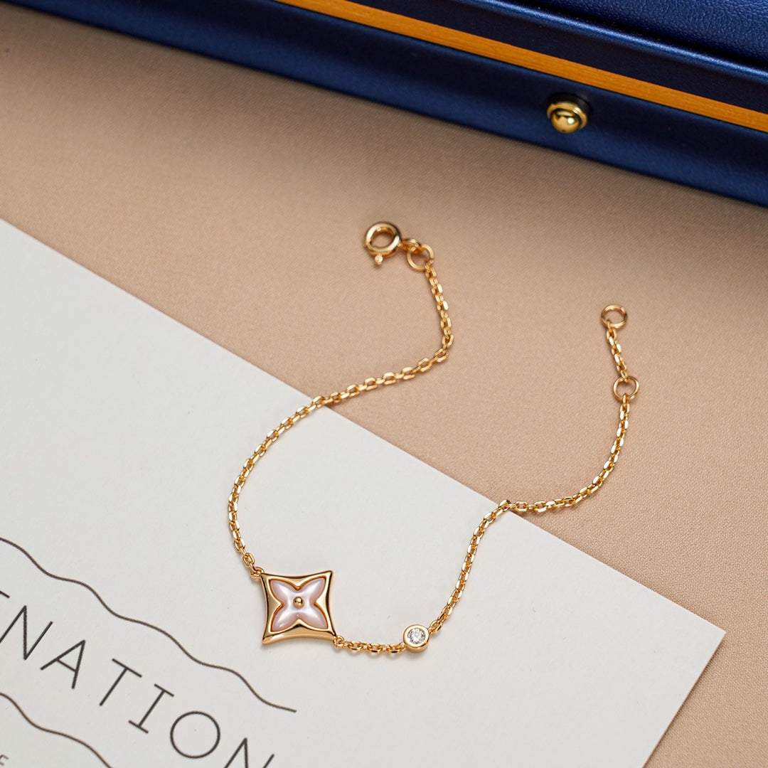 [⭐Shinejoy]STAR 1 DIAMOND PINK GOLD BRACELET