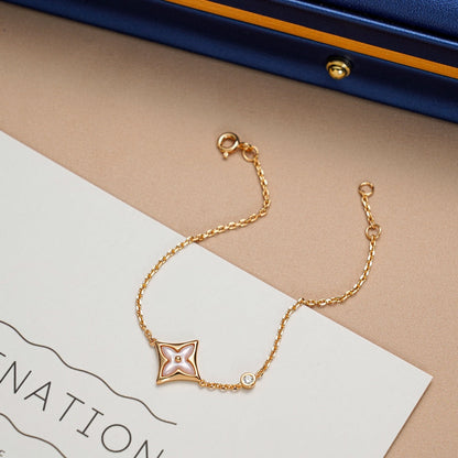 [⭐Shinejoy]STAR 1 DIAMOND PINK GOLD BRACELET