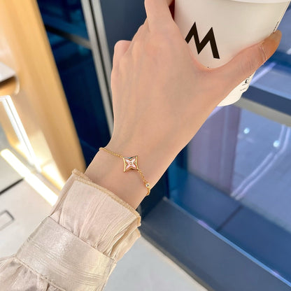[⭐Shinejoy]STAR 1 DIAMOND PINK GOLD BRACELET
