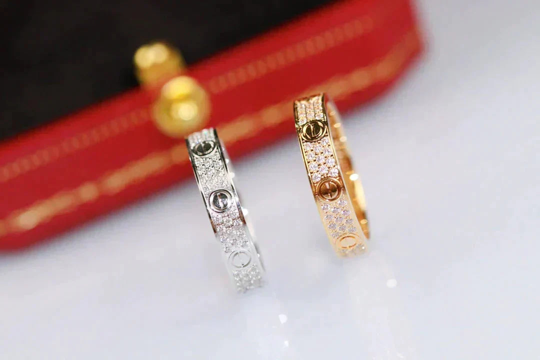 [⭐Shinejoy]LOVE RING 3.6MM DIAMOND PAVED
