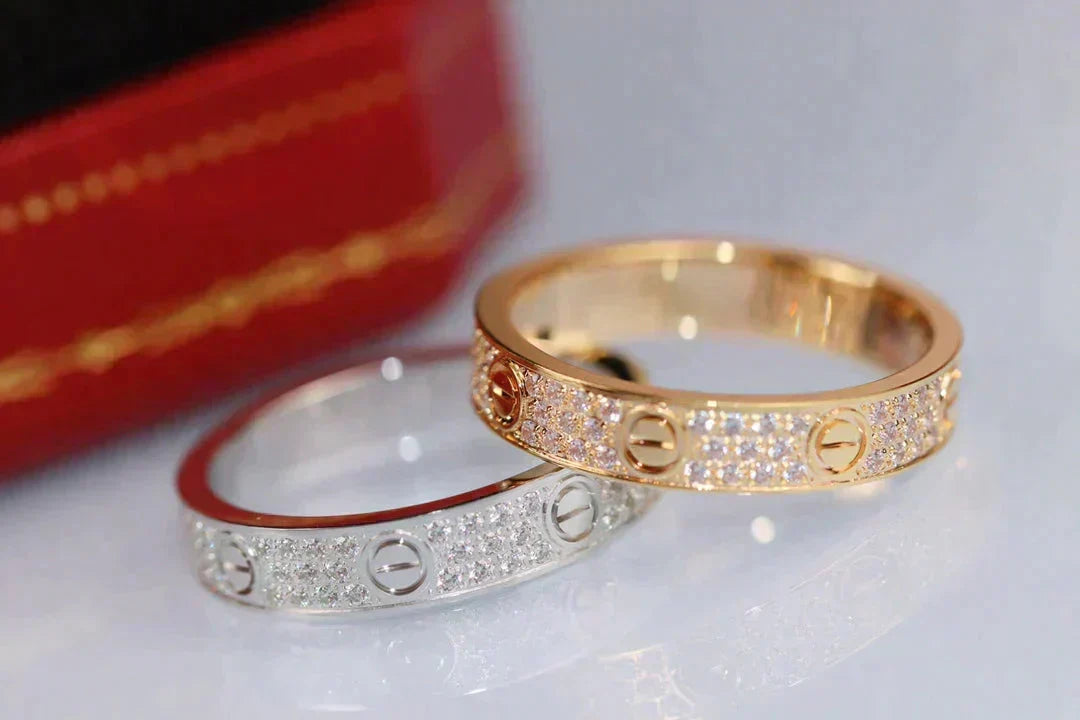 [⭐Shinejoy]LOVE RING 3.6MM DIAMOND PAVED