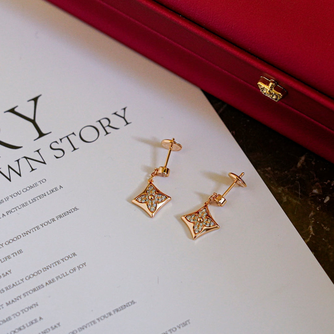 [⭐Shinejoy]STAR DIAMONDS EARRINGS GOLD