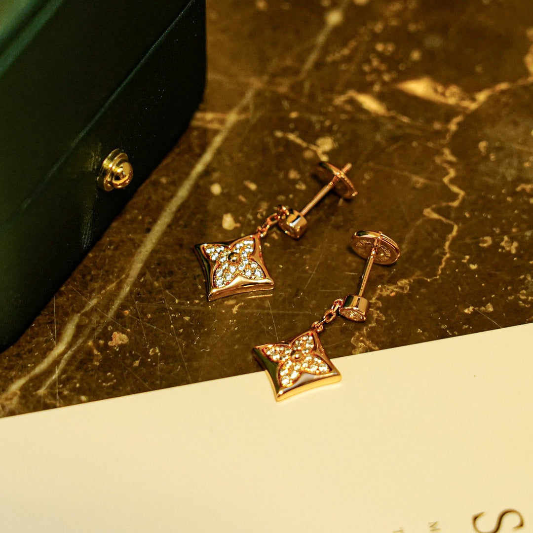 [⭐Shinejoy]STAR DIAMONDS EARRINGS GOLD