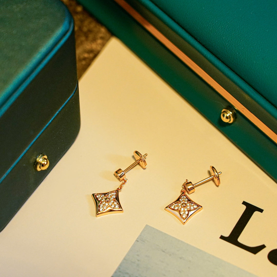[⭐Shinejoy]STAR DIAMONDS EARRINGS GOLD