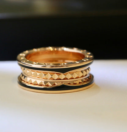 [⭐Shinejoy]ZERO 1 PINK GOLD BLACK CERAMIC RING