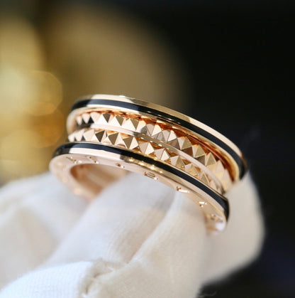 [⭐Shinejoy]ZERO 1 PINK GOLD BLACK CERAMIC RING