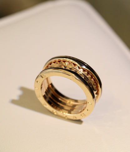 [⭐Shinejoy]ZERO 1 PINK GOLD BLACK CERAMIC RING