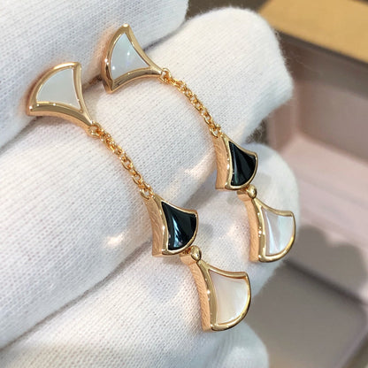 [⭐Shinejoy]DREAM EARRINGS 3 MOTIFS ONYX MOP PINK GOLD
