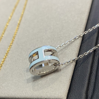 [⭐Shinejoy]POP H LIGHT BLUE NECKLACE