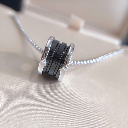 [⭐Shinejoy]ZERO 1 BLACK CERAMIC SILVER NECKLACE