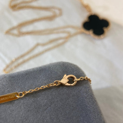 [⭐Shinejoy]CLOVER 25MM NECKLACE GOLD ONYX