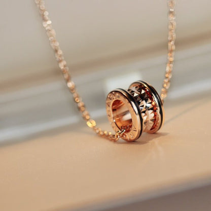 [⭐Shinejoy]ZERO 1 ROCK PEDANT PINK GOLD BLACK NECKLACE