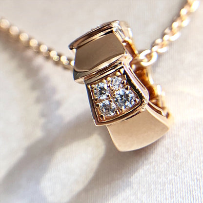 [⭐Shinejoy]SERPENTI PEDANT DIAMOND PINK GOLD NECKLACE