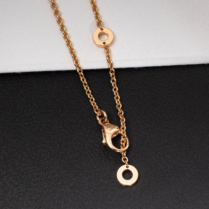 [⭐Shinejoy]ZERO 1 WHITE CERAMIC PINK GOLD DIAMOND NECKLACE