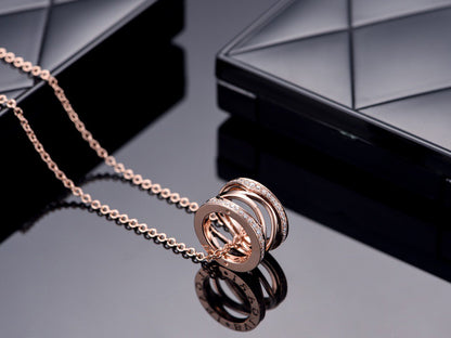 [⭐Shinejoy]ZERO 1 PINK GOLD DIAMOND OPEN NECKLACE