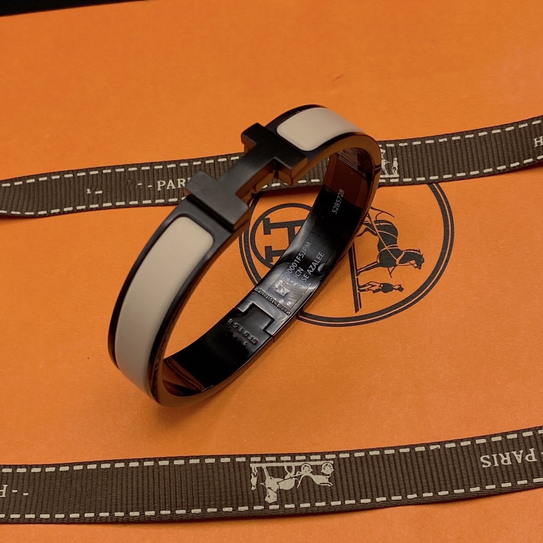 [⭐Shinejoy]H BRACELET 12MM BLACK BEIGE CERAMIC