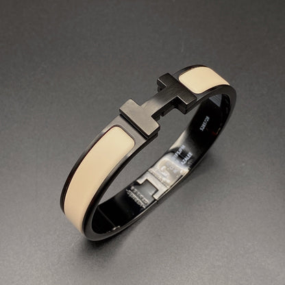 [⭐Shinejoy]H BRACELET 12MM BLACK BEIGE CERAMIC