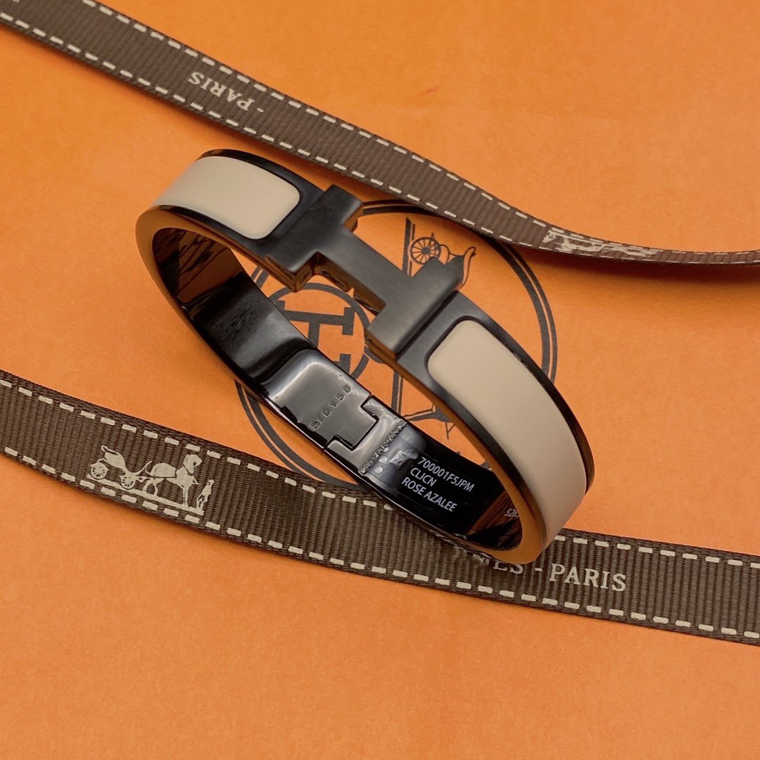 [⭐Shinejoy]H BRACELET 12MM BLACK BEIGE CERAMIC