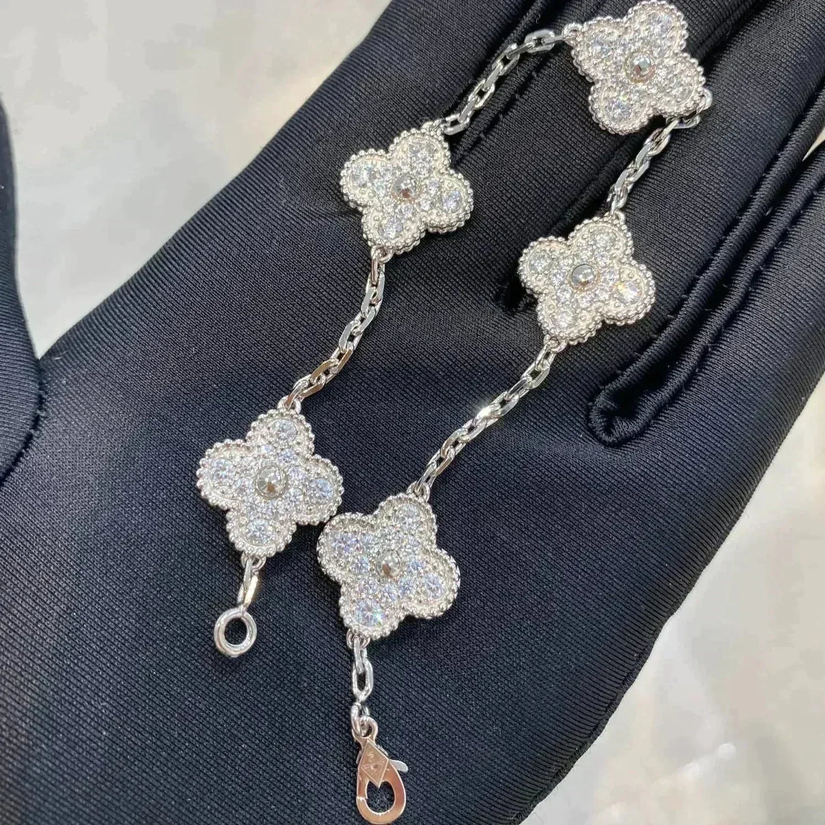 [⭐Shinejoy] CLOVER 5 MOTIF FULL DIAMOND BRACELET COLLECTION